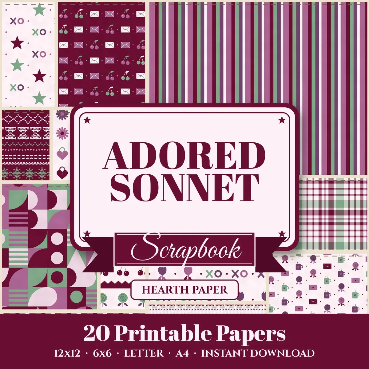 Adored Sonnet Digital Paper Pack cover