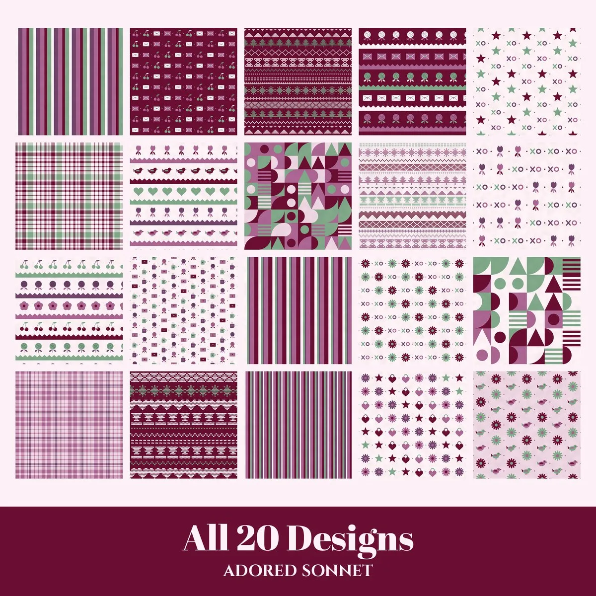Adored Sonnet Digital Paper Pack preview 2