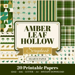 Amber Leaf Hollow Digital Paper Pack