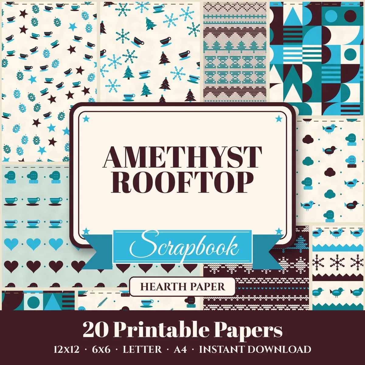 Amethyst Rooftop Digital Paper Pack cover