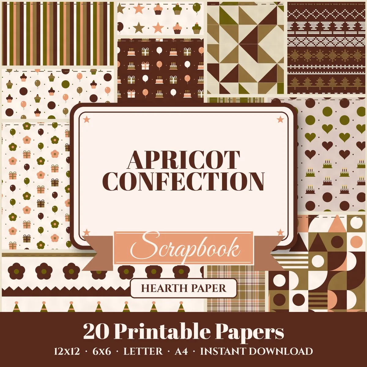 Apricot Confection Digital Paper Pack cover