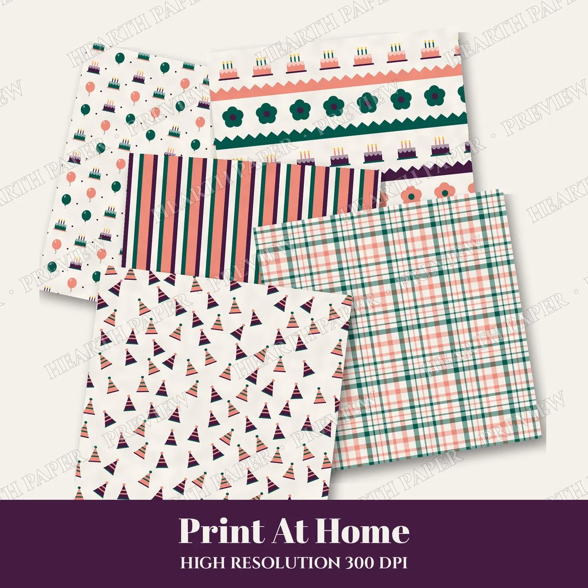 Apricot Soiree Digital Paper Pack preview 3