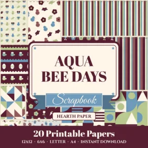 Aqua Bee Days Digital Paper Pack cover