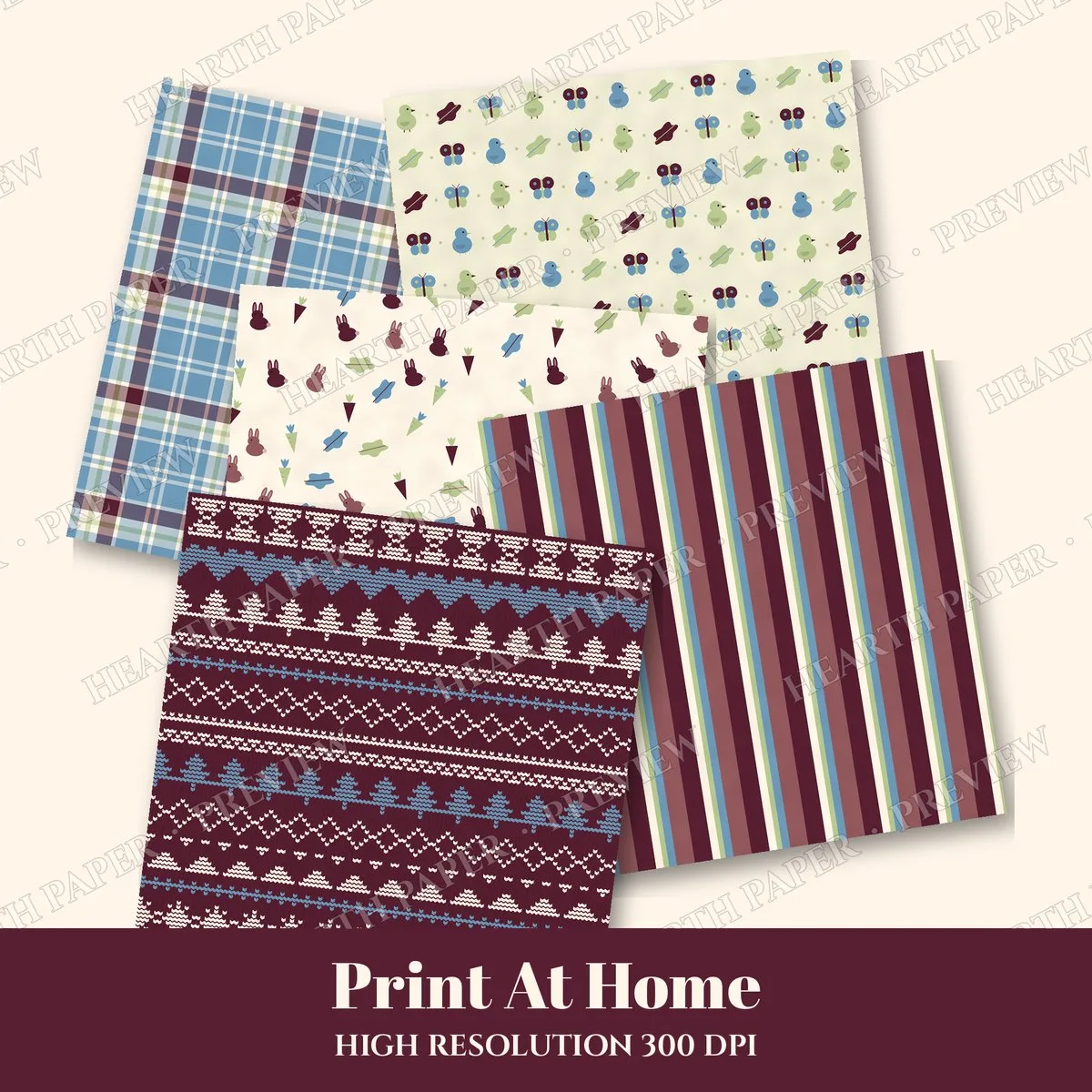 Aqua Bee Days Digital Paper Pack preview 3