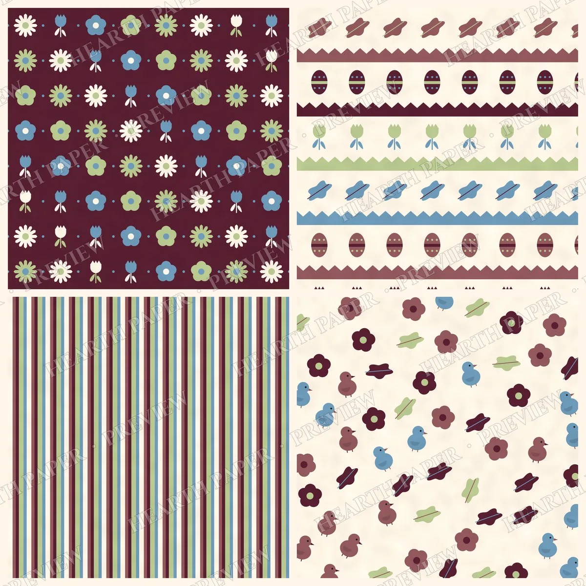 Aqua Bee Days Digital Paper Pack preview 6