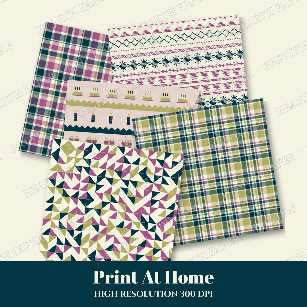 Birthday Nocturne Digital Paper Pack preview 3