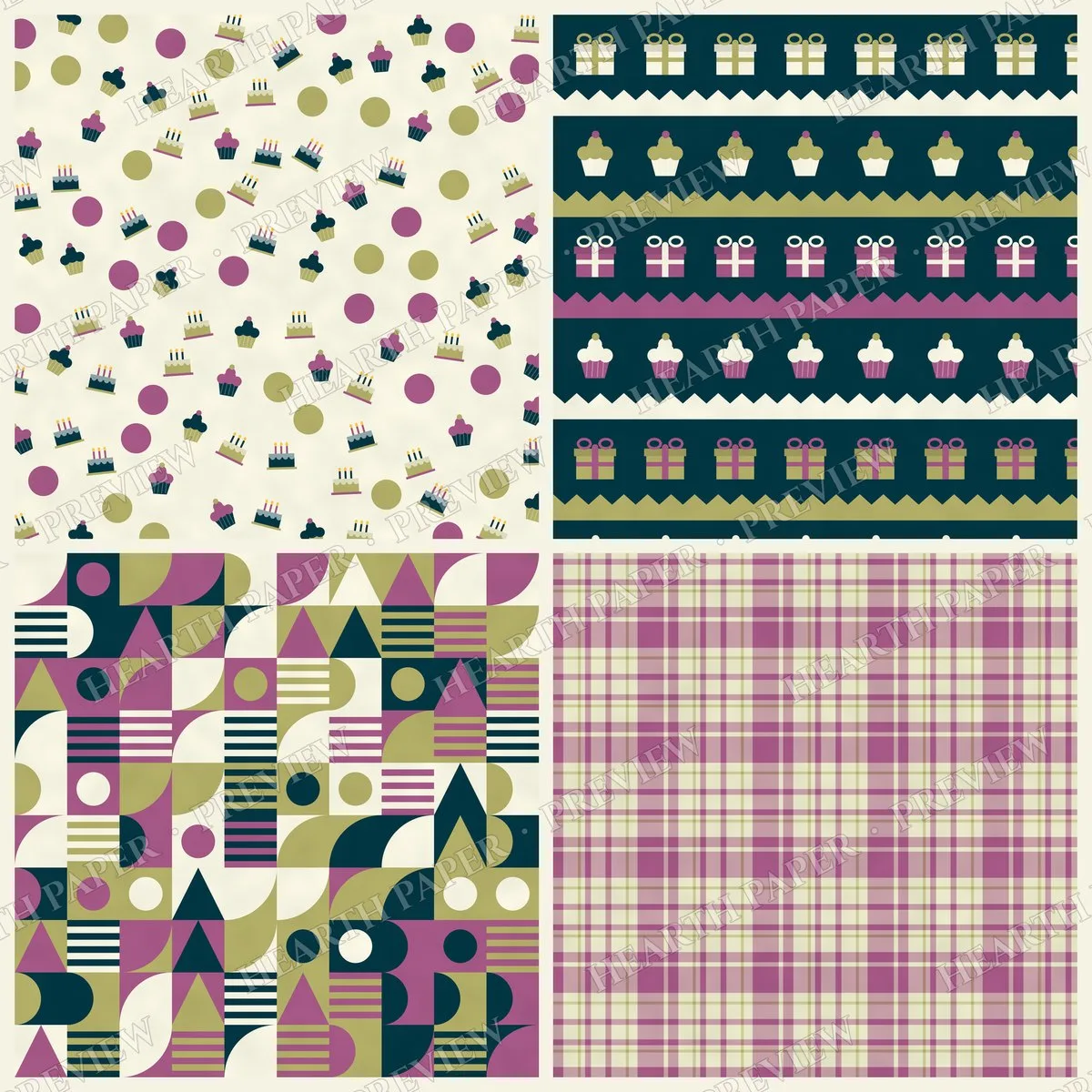 Birthday Nocturne Digital Paper Pack preview 6