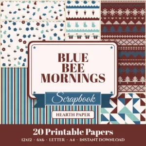 Blue Bee Mornings Digital Paper Pack cover