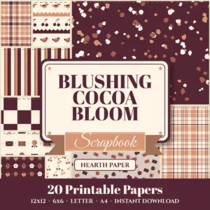 Blushing Cocoa Bloom Digital Paper Pack