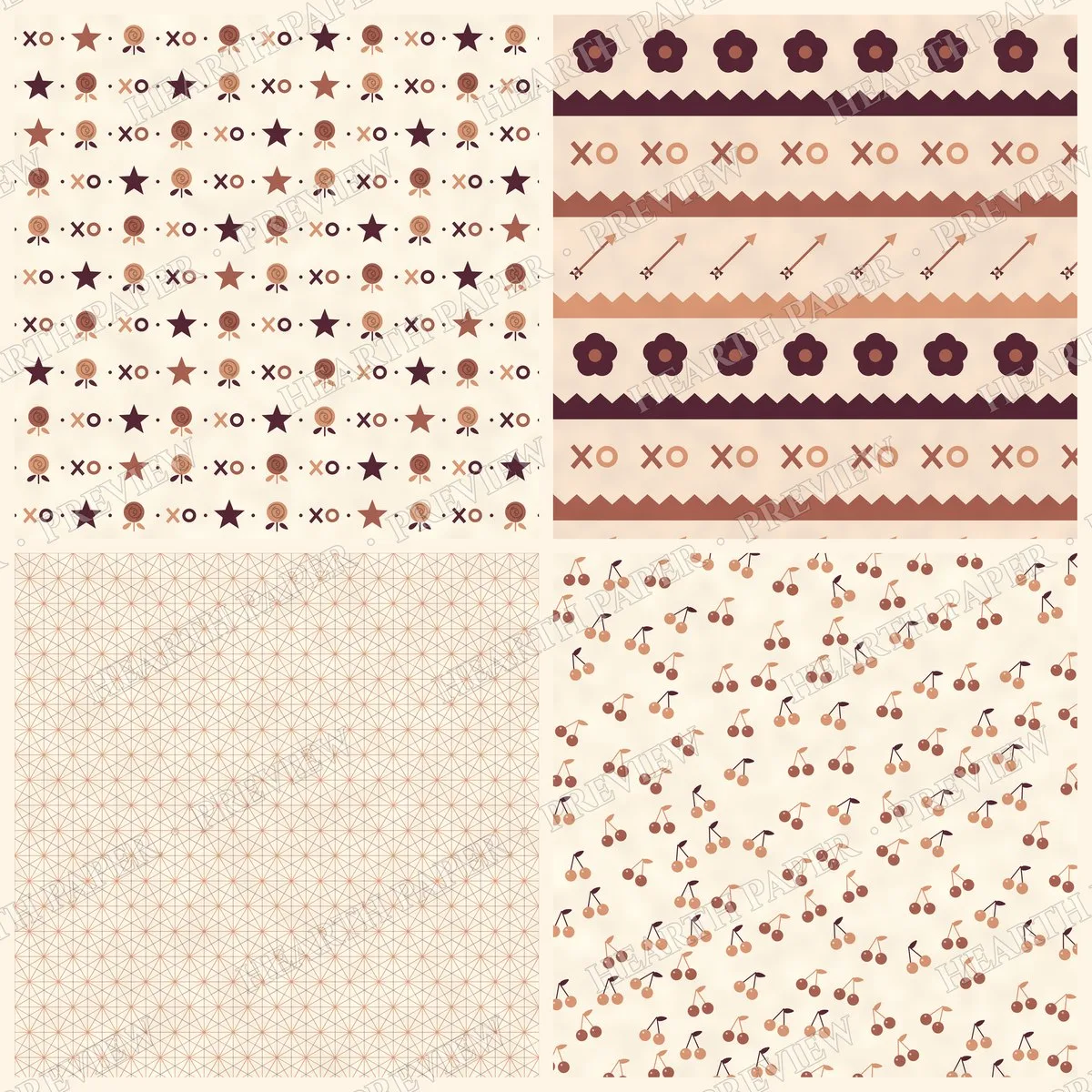 Blushing Cocoa Bloom Digital Paper Pack preview 5