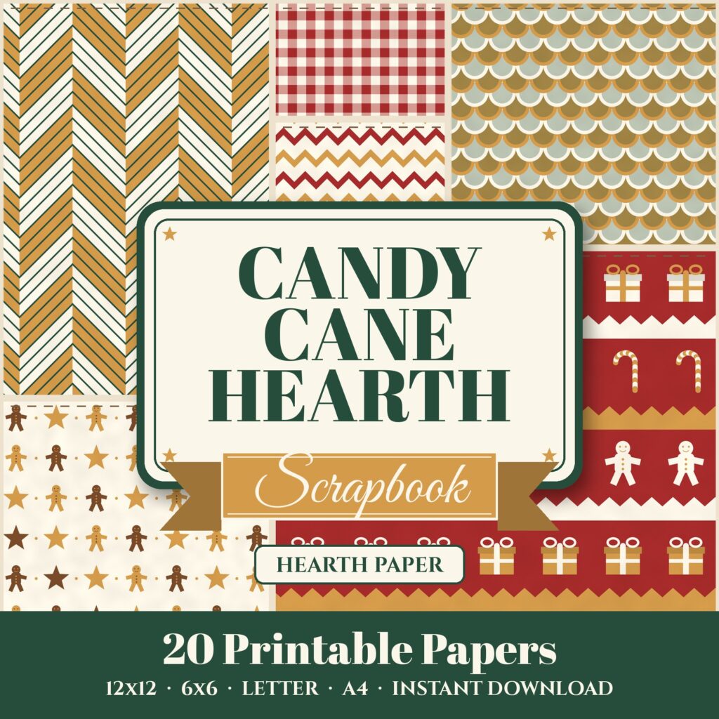 Candy Cane Hearth Digital Paper Pack cover