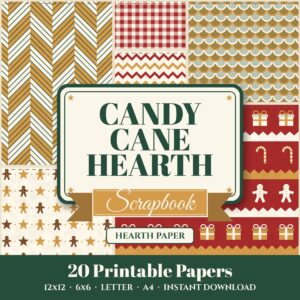 Candy Cane Hearth Digital Paper Pack cover