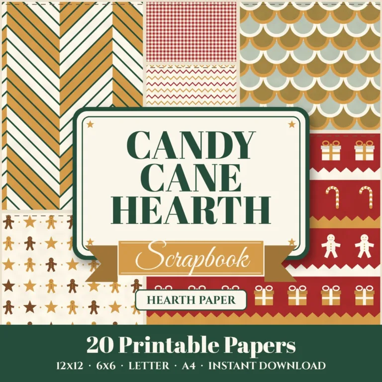 Candy Cane Hearth Digital Paper Pack cover