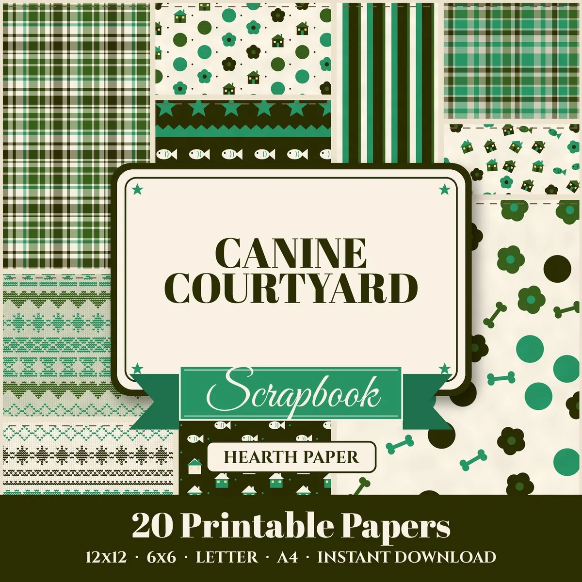 Canine Courtyard Digital Paper Pack cover