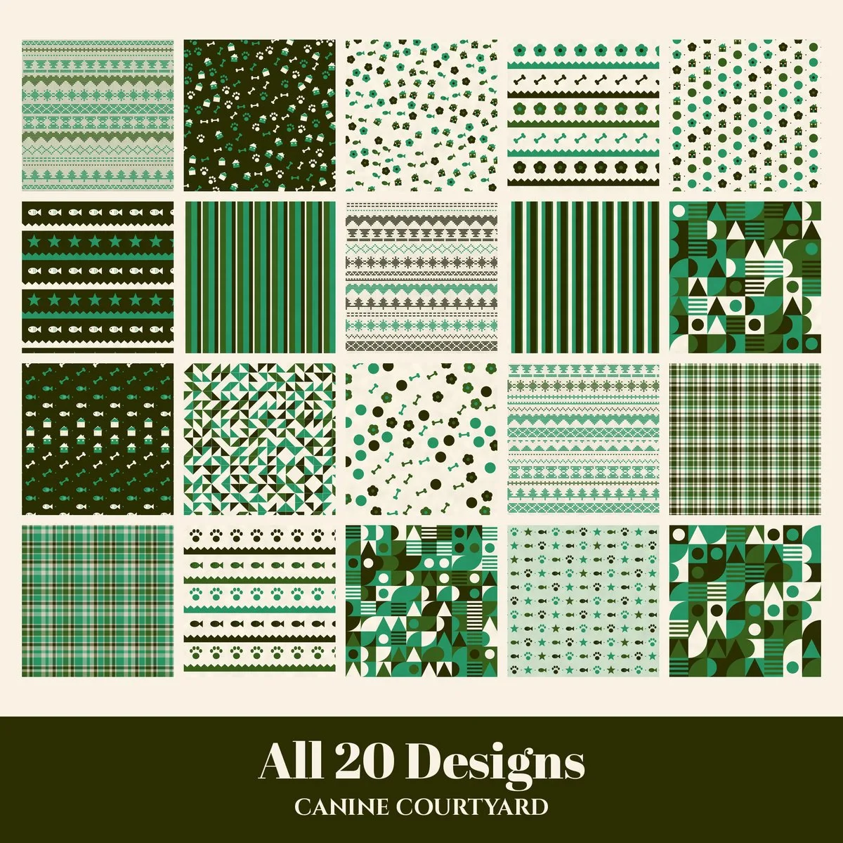 Canine Courtyard Digital Paper Pack preview 2