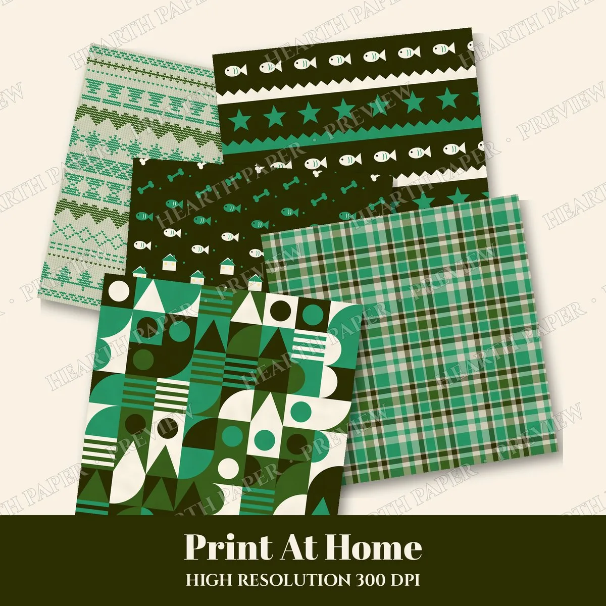 Canine Courtyard Digital Paper Pack preview 3