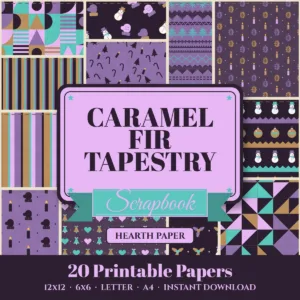 Caramel Fir Tapestry Digital Paper Pack cover