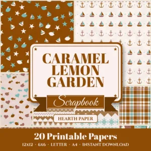 Caramel Lemon Garden Digital Paper Pack cover
