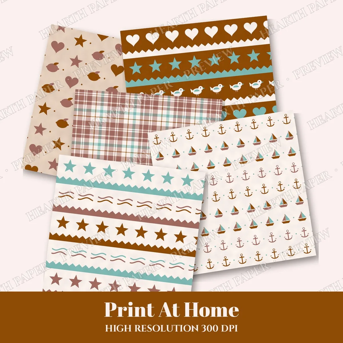 Caramel Lemon Garden Digital Paper Pack preview 3