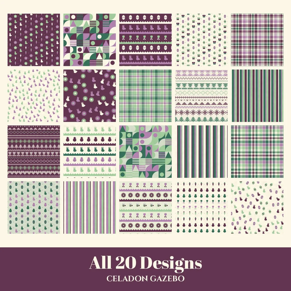 Celadon Gazebo Digital Paper Pack preview 2
