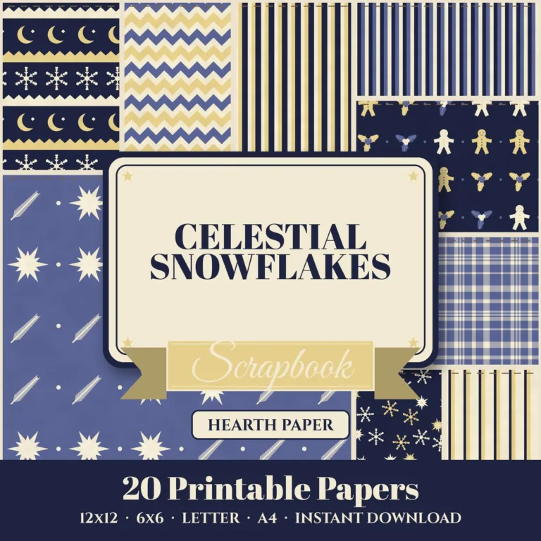 Celestial Snowflakes Digital Paper Pack cover