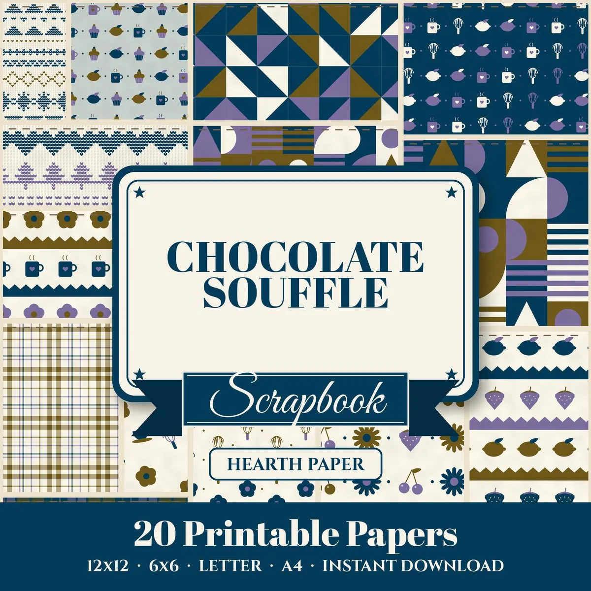 Chocolate Souffle Digital Paper Pack cover