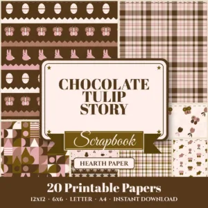 Chocolate Tulip Story Digital Paper Pack cover