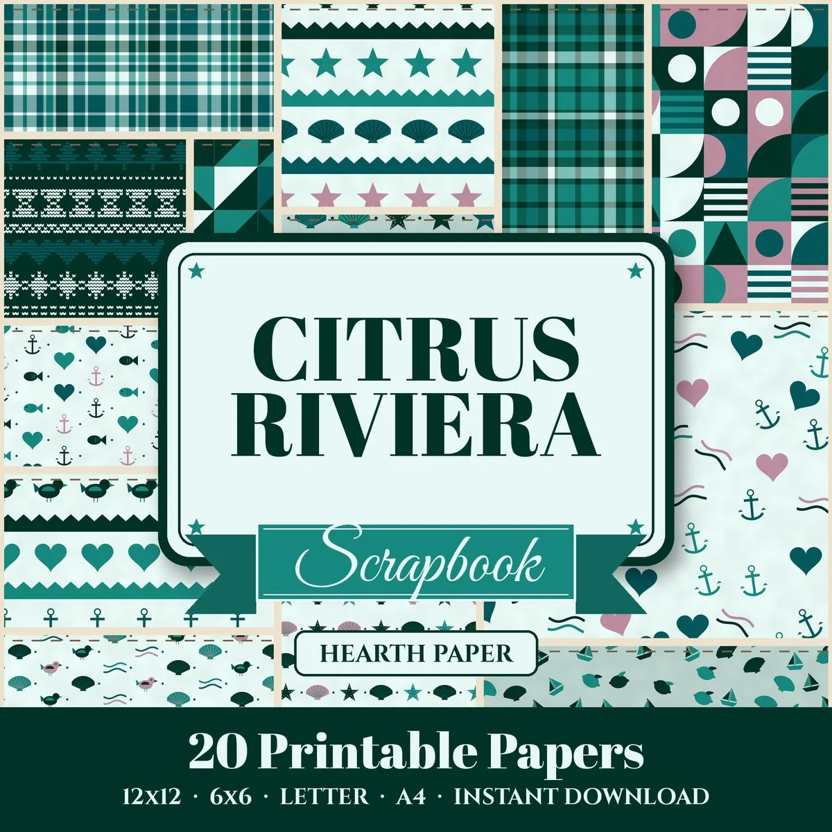 Citrus Riviera Digital Paper Pack cover