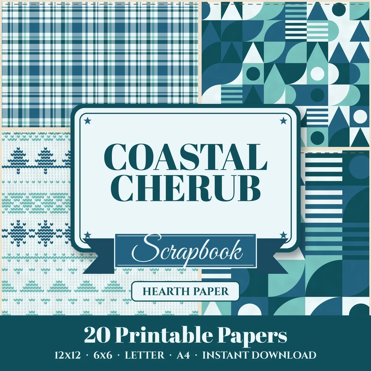 Coastal Cherub Digital Paper Pack cover