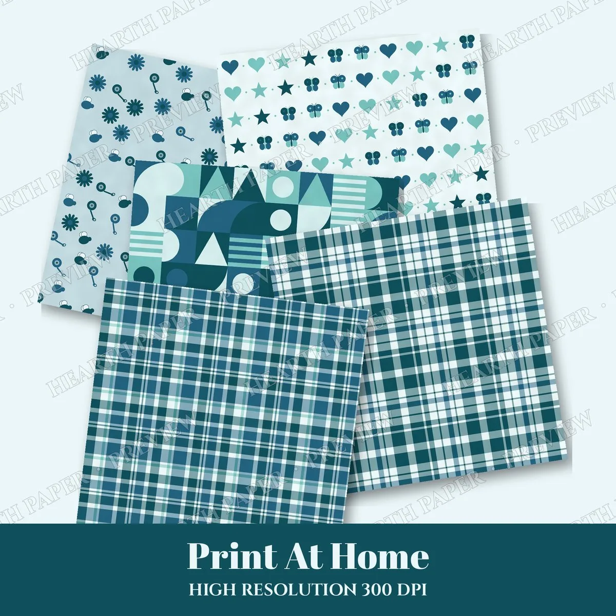 Coastal Cherub Digital Paper Pack preview 3