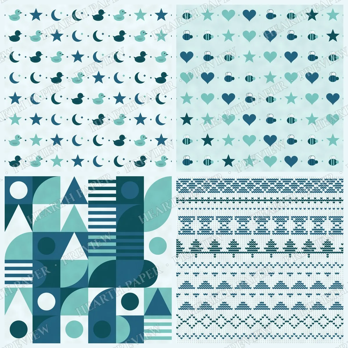 Coastal Cherub Digital Paper Pack preview 6
