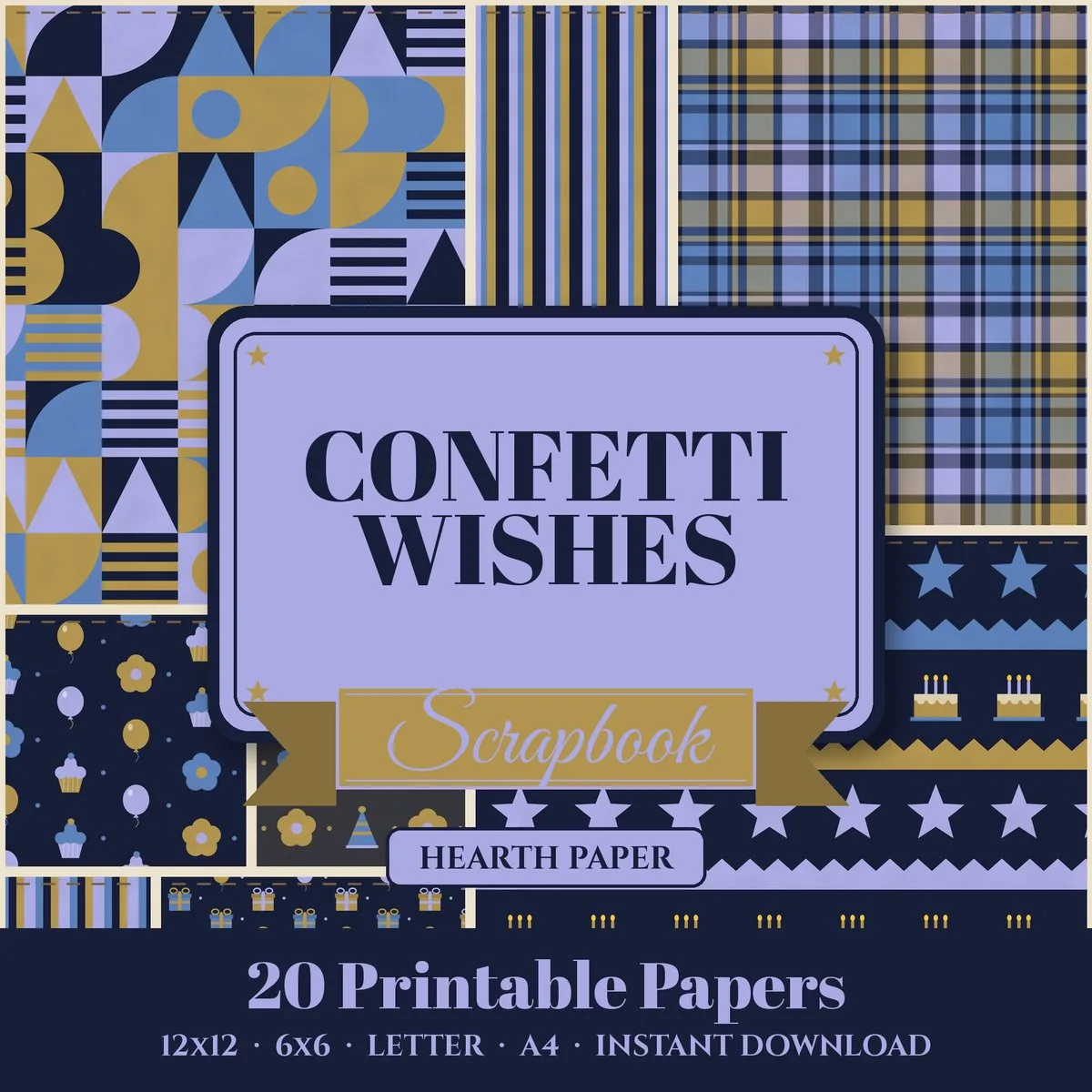 Confetti Wishes Digital Paper Pack cover