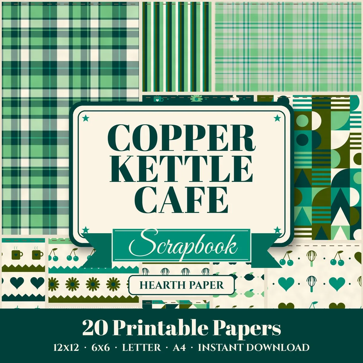 Copper Kettle Cafe Digital Paper Pack cover