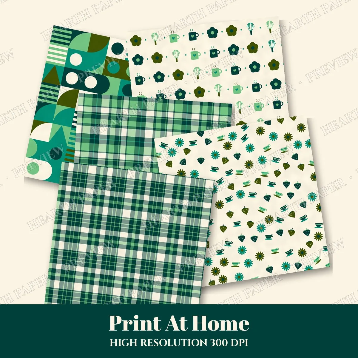 Copper Kettle Cafe Digital Paper Pack preview 3