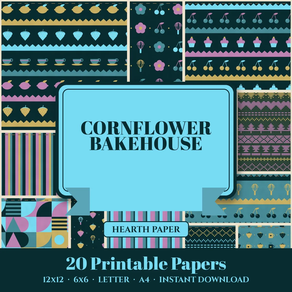 Cornflower Bakehouse Digital Paper Pack cover