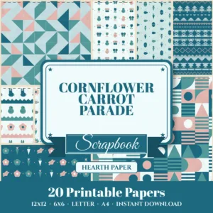 Cornflower Carrot Parade Digital Paper Pack cover