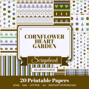 Cornflower Heart Garden Digital Paper Pack cover
