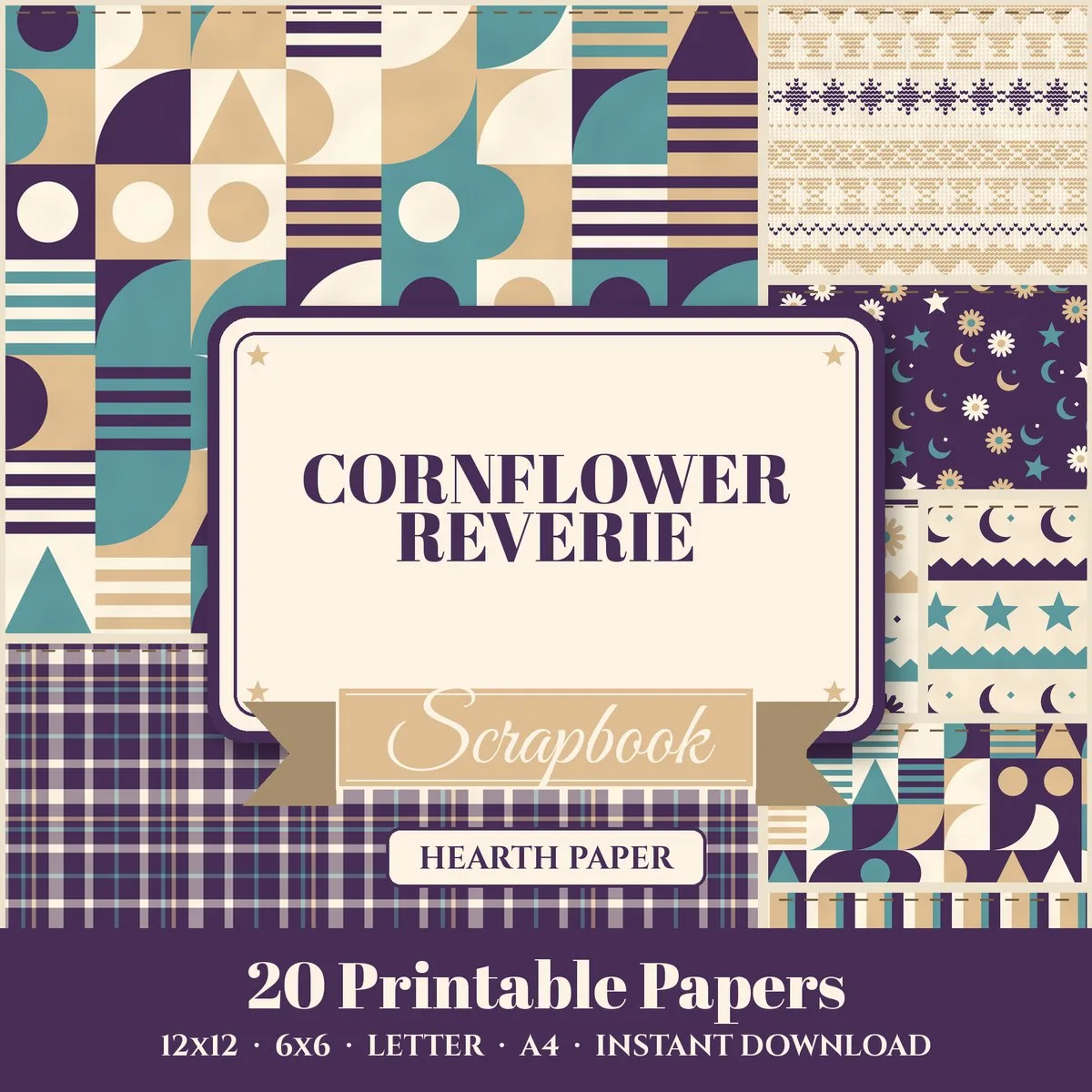 Cornflower Reverie Digital Paper Pack cover