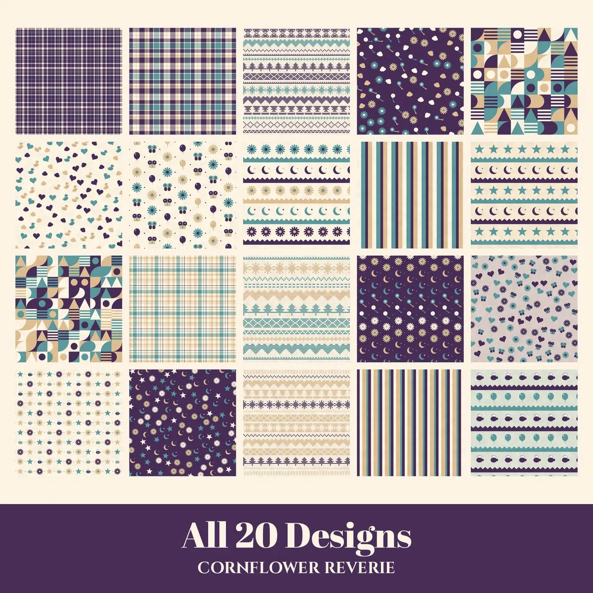 Cornflower Reverie Digital Paper Pack preview 2