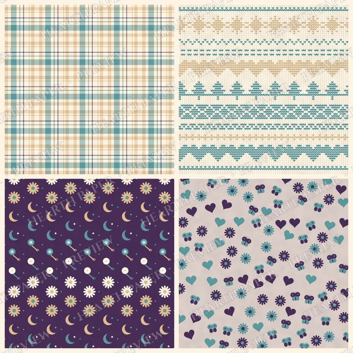 Cornflower Reverie Digital Paper Pack preview 6