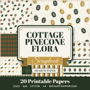 Cottage Pinecone Flora Digital Paper Pack cover
