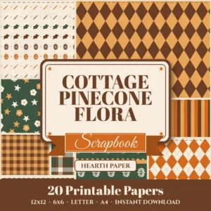 Cottage Pinecone Flora Digital Paper Pack cover