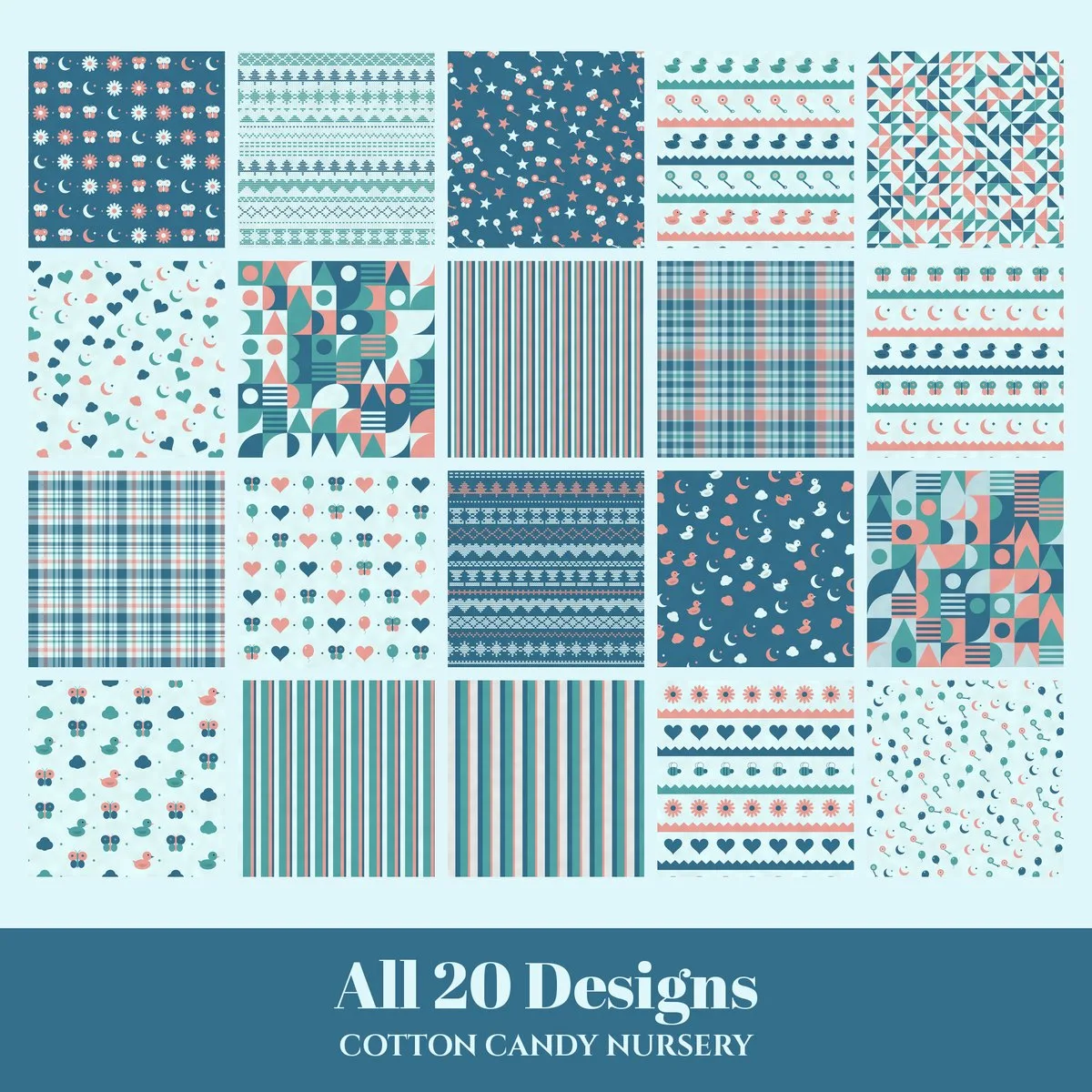 Cotton Candy Nursery Digital Paper Pack preview 2