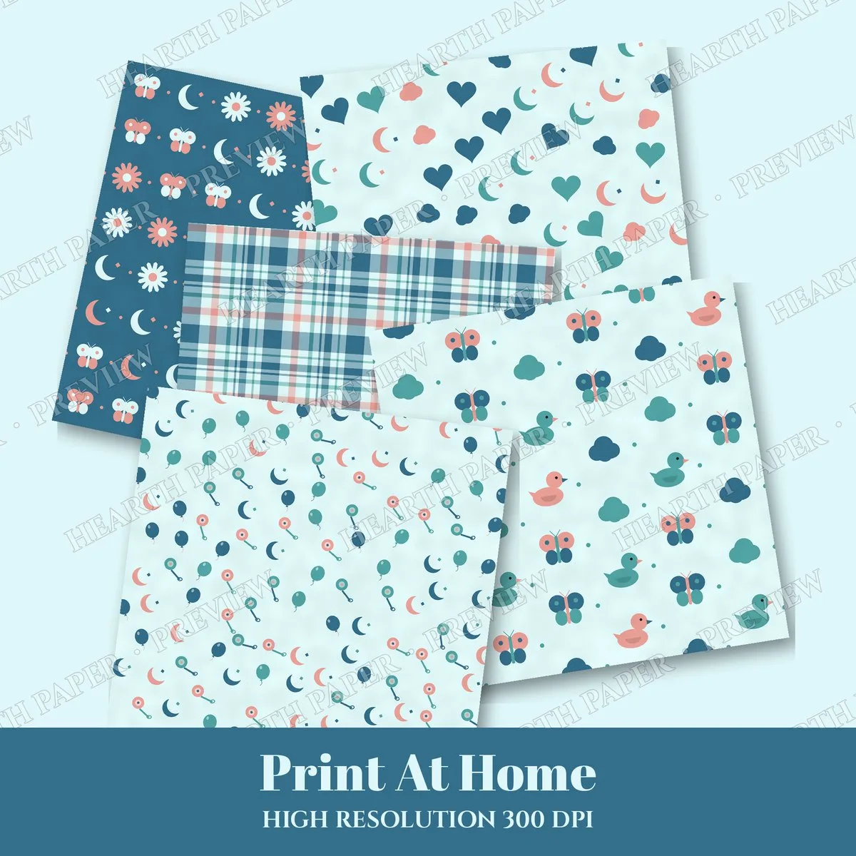 Cotton Candy Nursery Digital Paper Pack preview 3