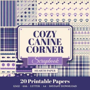 Cozy Canine Corner Digital Paper Pack cover
