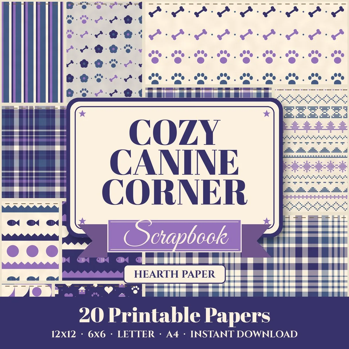 Cozy Canine Corner Digital Paper Pack cover