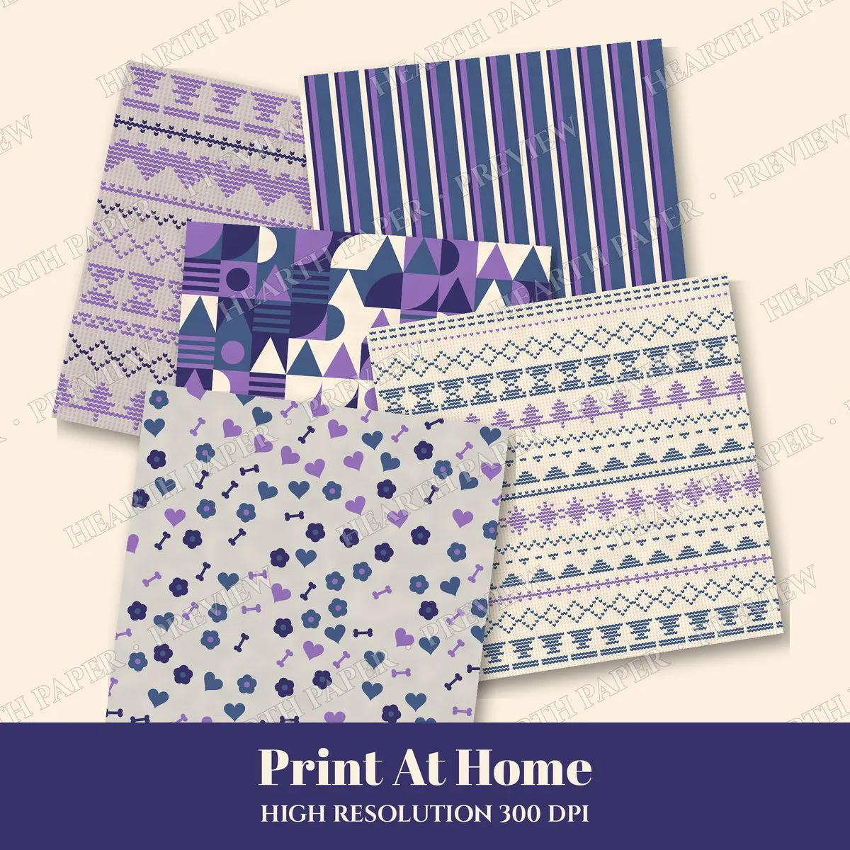 Cozy Canine Corner Digital Paper Pack preview 3