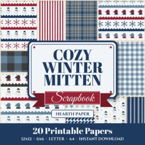 Cozy Winter Mitten Digital Paper Pack cover