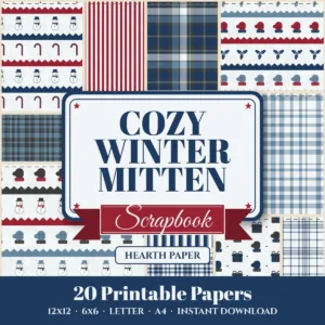 Cozy Winter Mitten Digital Paper Pack