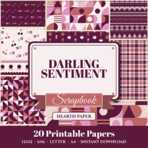 Darling Sentiment Digital Paper Pack cover